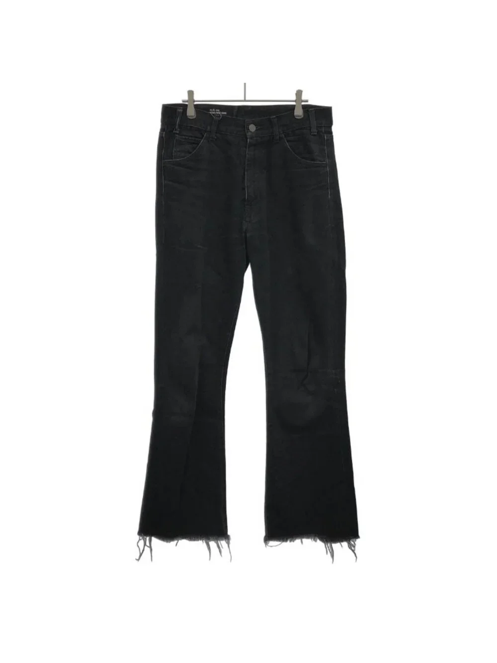 Celine Dylan Cutoff Boots Cut Denim Pants Black